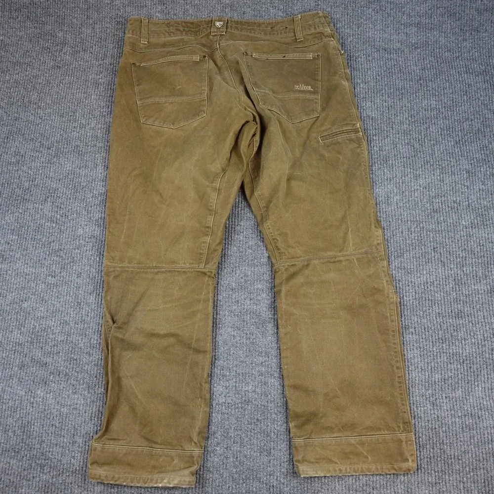 Kuhl Rydr Pants Mens 40x32 Brown Canvas Vintage Patina Dye Workwear Outdoor - Picture 6 of 9
